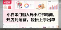小白零门槛入局小红书电商，开店到运营，轻松上手出单