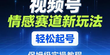 视频号情感赛道新玩法，轻松起号，保姆级实操教程