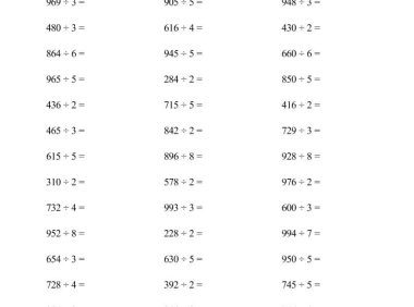 三年级下数学三位数除以一位数专项练习