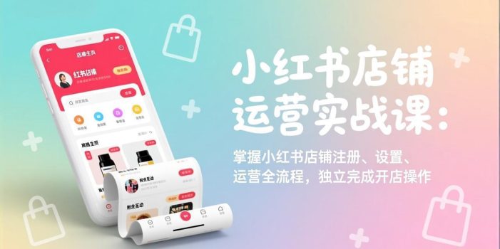小红书店铺运营实战课：掌握小红书店铺注册、设置、运营全流程，独立完成开店操作
