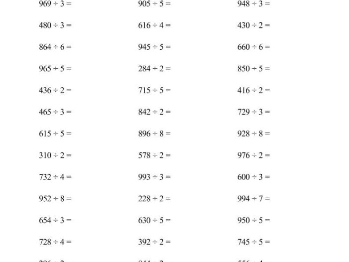 三年级下数学三位数除以一位数专项练习