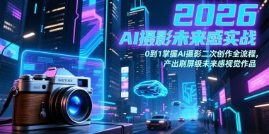 2026 AI摄影未来感实战：0到1掌握AI摄影二次创作全流程，产出刷屏级未来感视觉作品