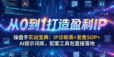 操盘手实战宝典：IP诊断表+发售SOP+AI提示词库，配套工具包直接落地，从0到1打造盈利IP