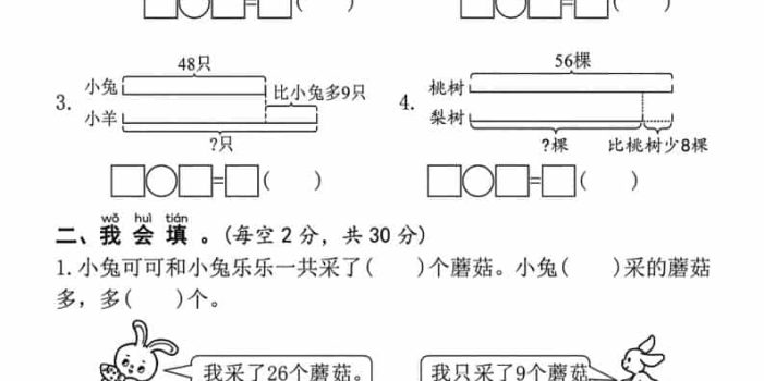 一年级下数学简单的数量关系名校真题卷