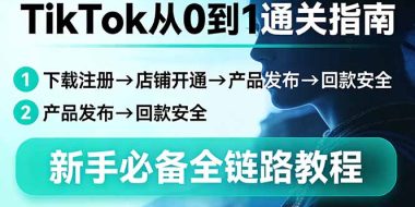 TikTok从0到1通关指南：下载注册→店铺开通→产品发布→回款安全，新手必备全链路教程