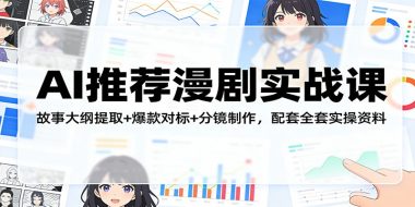 AI推荐漫剧实战课：故事大纲提取+爆款对标+分镜制作，配套全套实操资料