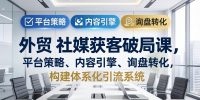 外贸 社媒获客破局课,平台策略、内容引擎、询盘转化,构建体系化引流系统(更新26年3月