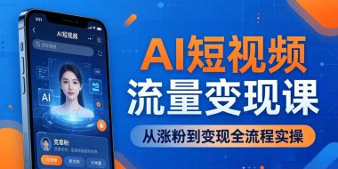 AI短视频流量变现课：一部手机玩转数字人克隆+爆款制作，从涨粉到变现全流程实操
