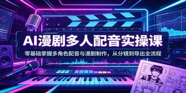 AI漫剧多人配音实操课：零基础掌握多角色配音与漫剧制作，从分镜到导出全流程