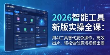 2026智能工具新版实操全课:用AI工具替代复杂操作,高效出片、轻松做创意短视频出圈
