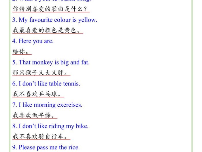 三年级下英语重点句型专项《人教版PEP》