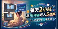 每天 2 小时,靠 AI 动画月入 5 位数,比上班赚得多,还自由