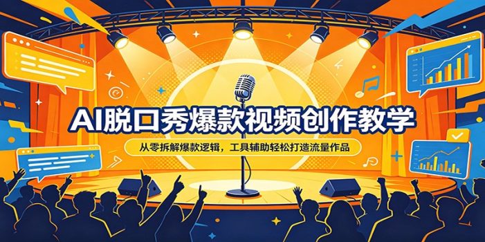 AI脱口秀爆款视频创作教学：从零拆解爆款逻辑，工具辅助轻松打造流量作品