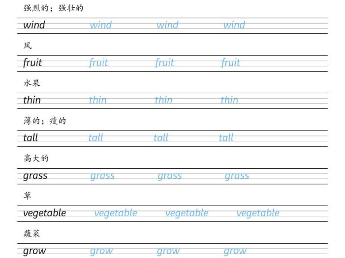 四年级下英语26春单词字帖《教科版》