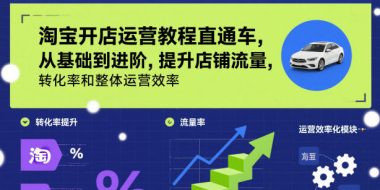 淘宝开店运营教程直通车，从基础到进阶，提升店铺流量，转化率和整体运营效率(更新26年4月20日)