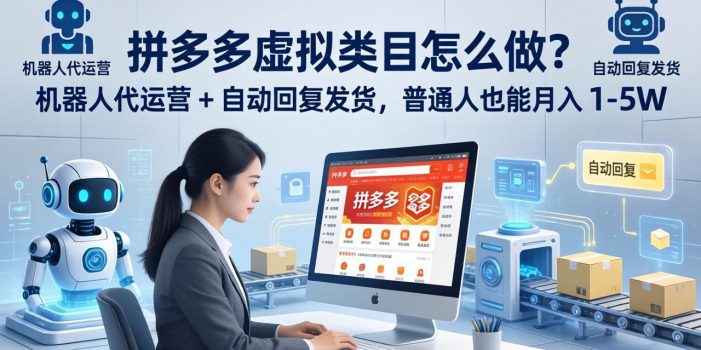 拼多多虚拟类目怎么做？机器人代运营 + 自动回复发货，普通人也能月入 1-5W