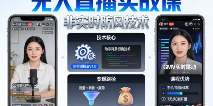 宝子哥无人直播实战课，非实时防风技术，聚焦抖音快手等平台直播带货，轻松开启直播变现之路(更新2026年4月10日)