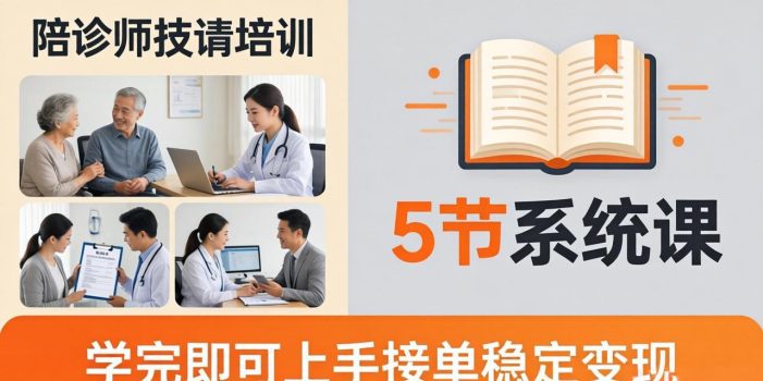 想做陪诊师不知从何下手？5节系统课教你掌握核心技能，学完即可上手接单稳定变现