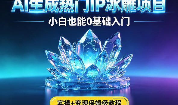 AI生成热门ip冰雕项目，小白也能0基础入门，实操+变现保姆级教程