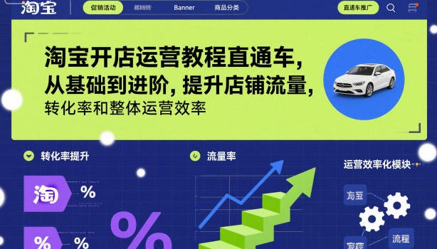 淘宝开店运营教程直通车，从基础到进阶，提升店铺流量，转化率和整体运营效率(更新26年4月20日)