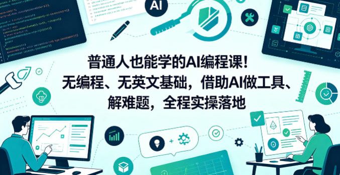 普通人也能学的AI编程课！无编程、无英文基础，借助AI做工具、解难题，全程实操落地