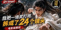 用GPT-Image2，把一段武打对决拆成24个连续镜头，从人物建立、动作衔接、运镜节奏，到情绪爆发