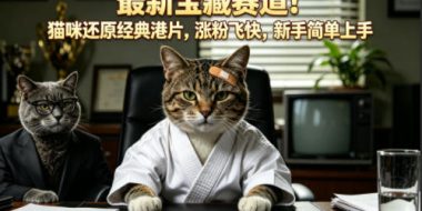 最新宝藏赛道！猫咪还原经典港片，涨粉飞快，新手简单上手