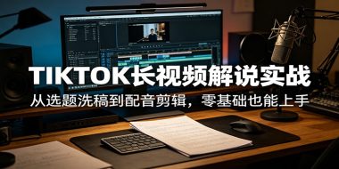 TIKTOK长视频解说实战：从选题洗稿到配音剪辑，零基础也能上手