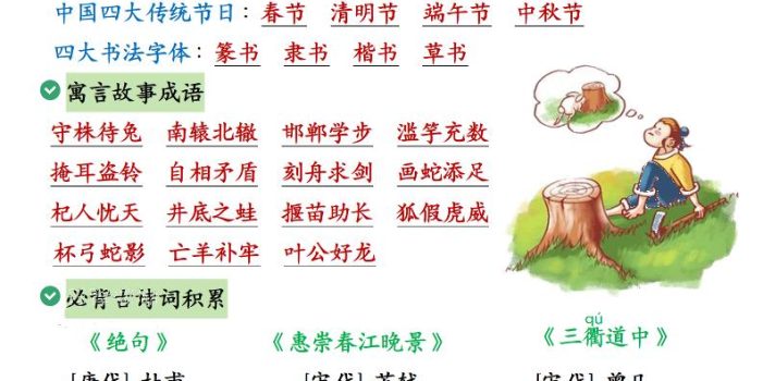 三下语文期中必背知识点汇总12页
