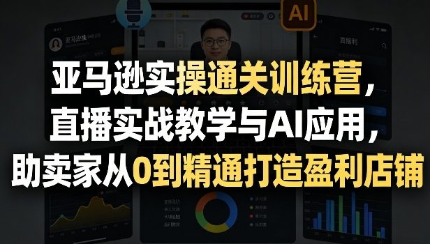 亚马逊实操通关训练营，直播实战教学与AI应用，助卖家从0到精通打造盈利店铺(更新5月8日)