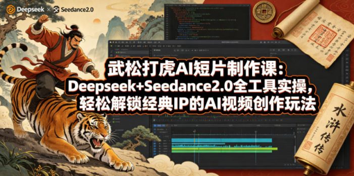 武松打虎AI短片制作课：Deepseek+Seedance2.0全工具实操，轻松解锁经典IP的AI视频创作玩法