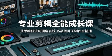 专业剪辑全能成长课:从思维剪辑到调色音效,多品类片子制作全精通