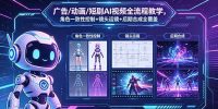 广告/动画/短剧AI视频全流程教学，角色一致性控制+镜头运镜+后期合成全覆盖