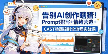 告别AI创作瞎猜！Prompt撰写+情绪营造+CAST动画控制全流程实战课