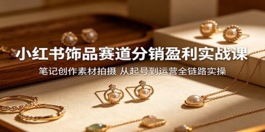 小红书饰品赛道分销盈利实战课：笔记创作素材拍摄，从起号到运营全链路实操