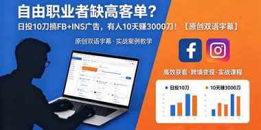 自由职业者缺高客单？日投 10 刀搞 FB+INS 广告，有人 10 天赚 3000 刀！【原创双语字幕】