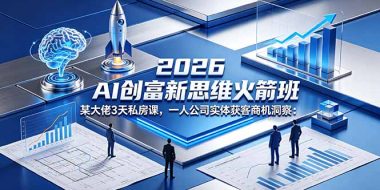 2026 AI 创富新思维火箭班:某大佬3天私房课,一人公司实体获客商机洞察