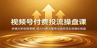 视频号付费投流操盘课：多维分析投放策略，借力付费流量带动自然流长效增长收益