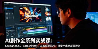 AI剧作全系列实战课：Seedance2.0+Sora2全流程，从改编到成片，批量产出高质量短剧