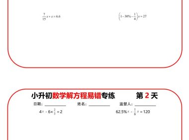 六年级下数学解方程易错专练13天