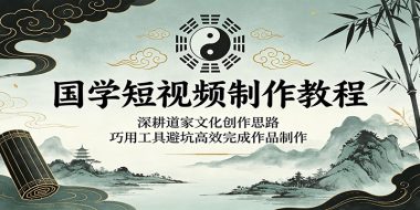 国学短视频制作教程：深耕道家文化创作思路，巧用工具避坑高效完成作品制作