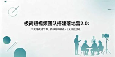 极简短视频团队搭建落地营2.0:三天两夜线下课,四维内容罗盘+十大爆款模版