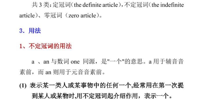 六年级下英语小学冠词整理
