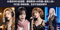 AI音乐MV全流程：原创歌词+AI作曲+虚拟人设+对口型+剪映后期，五步打造虚拟歌手