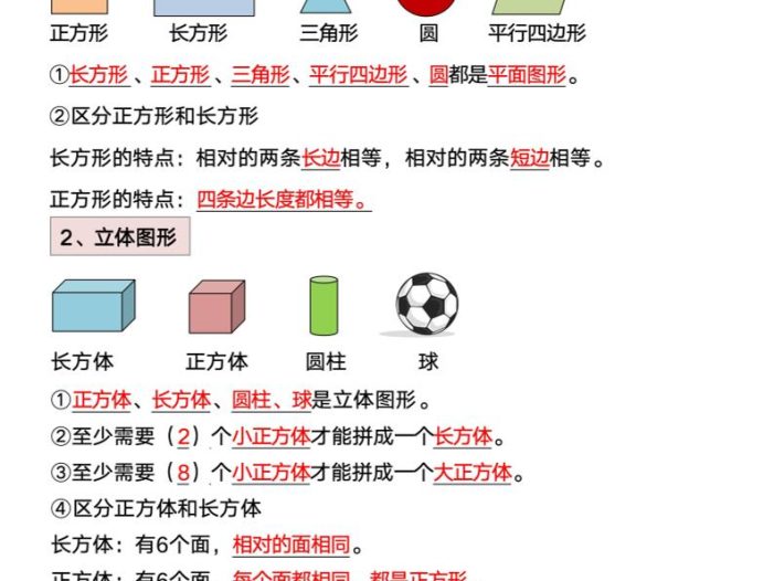 一年级下册数学重点知识必背汇总