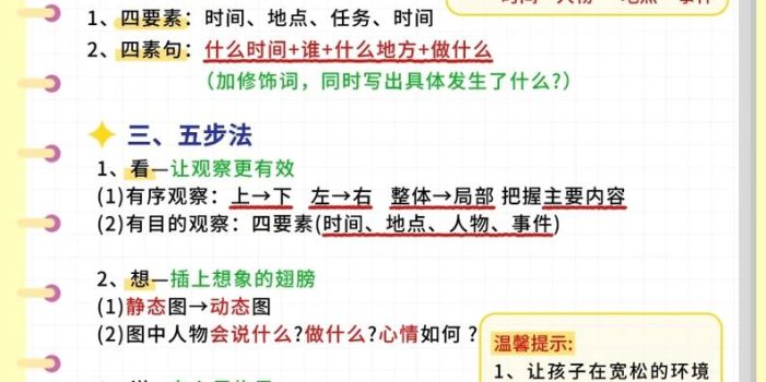 一年级下语文看图写话满分技巧