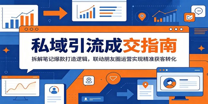 私域引流成交指南：拆解笔记爆款打造逻辑，联动朋友圈运营实现精准获客转化