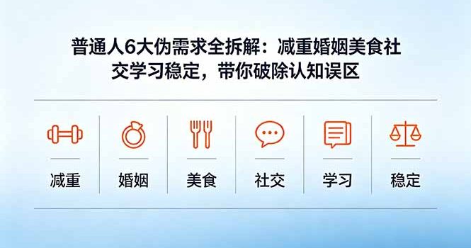 付费文章：普通人6大伪需求全拆解：减重婚姻美食社交学习稳定，带你破除认知误区