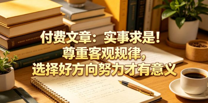 付费文章：实事求是！尊重客观规律，选择好方向努力才有意义