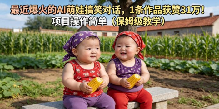 最近爆火的AI萌娃搞笑对话，1条作品获赞31W，项目操作简单(保姆级教学)